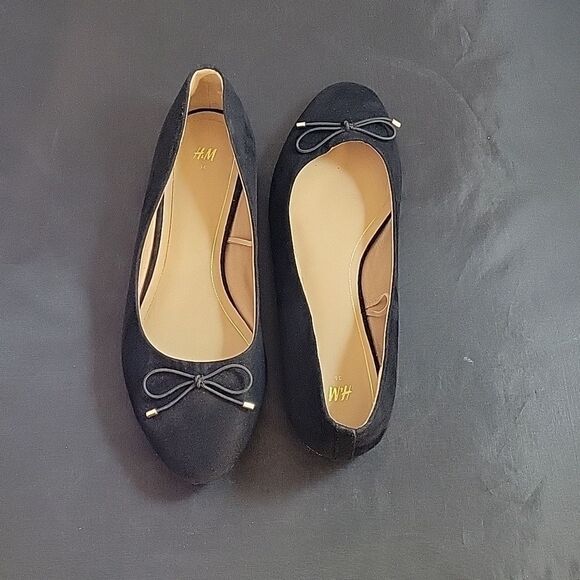 BRAND NEW H&M FAUX-SUEDE BOWKNOT BALLERINA SLIP-ON WOMEN"S FLAT SHOE - Picture 5 of 12